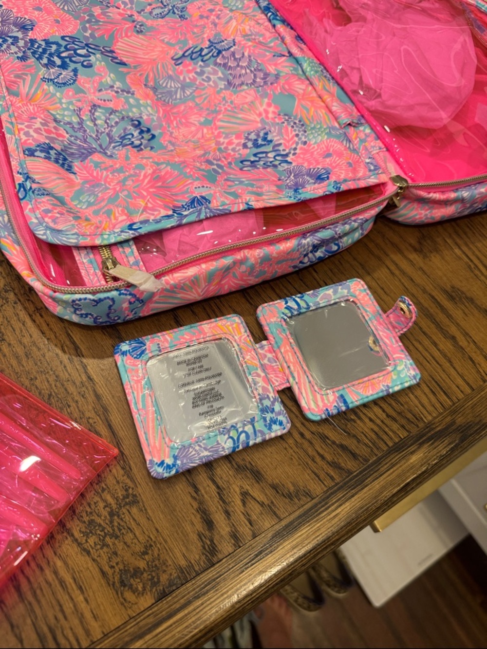 Lilly Pulitzer Pink, Aqua & Purple Floral Cosmetic Pouch - Picture 7 of 8